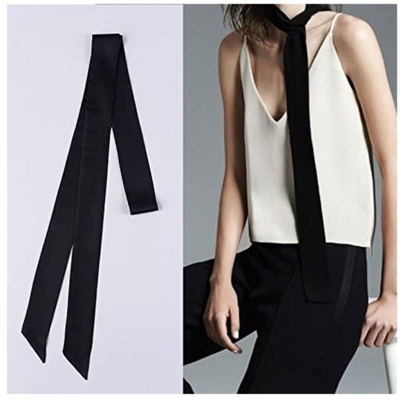 Thin Skinny Scarf, Satin, Burgundy, NWOT - Picture 1 of 5